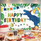 Watercolor Dinosaur Birthday Party Backdrop Dino Happy Birthday Banner T-Rex Photography Background for Boys Party Supplies 70.8