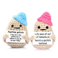 Draupnir 2Pcs Positive Potato, 3 Inch Mini Funny Knitted Wool Potato Toy With Positive Card,Cute Creative Positive Life Doll Potato For Birthday Gift Encouragement Decoration Party
