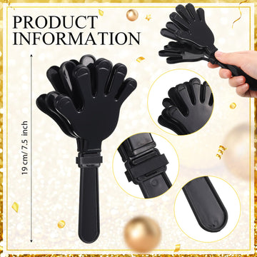 Hollowfly 48 Pack Party Noisemakers New Years Eve Party Supplies Include 24 7.5 Inch Large Hand Clappers 24 Blowers Whistle for