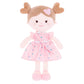 Onetoo First Baby Doll Plush Rag Doll Soft Baby Doll Girls Sleeping Cuddle Buddy Doll Wear Pink Dress 14'