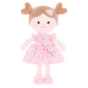 Onetoo First Baby Doll Plush Rag Doll Soft Baby Doll Girls Sleeping Cuddle Buddy Doll Wear Pink Dress 14'