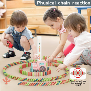 Domino Train Toys For Girls 3+ Year Old: Kids Stacking Dominoes Games - Montessori Toy Toddler 3-5 Boys Ages 4-8 - Interactive A