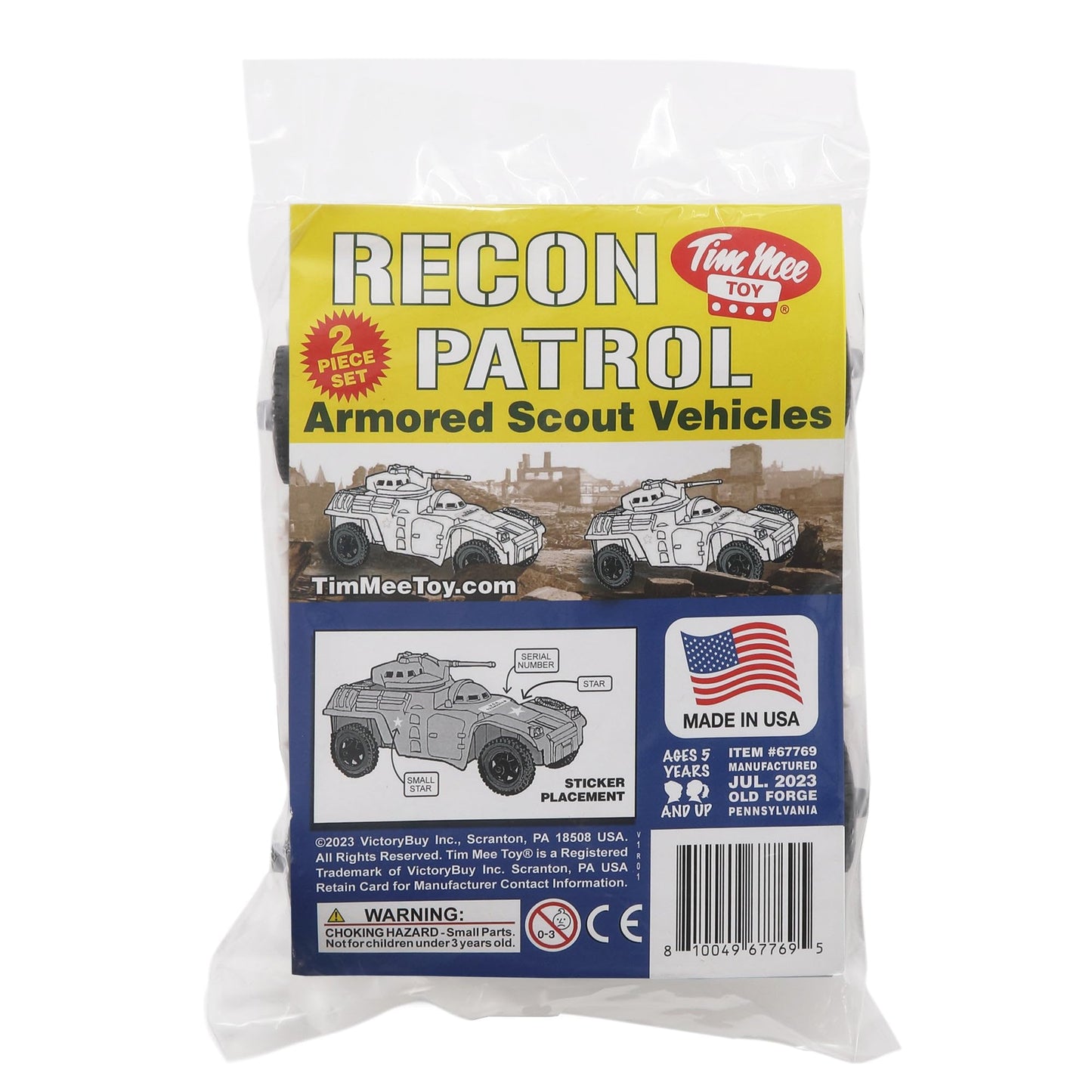 TimMee RECON PATROL Armored Cars - White Plastic Army Men Scout Vehicles