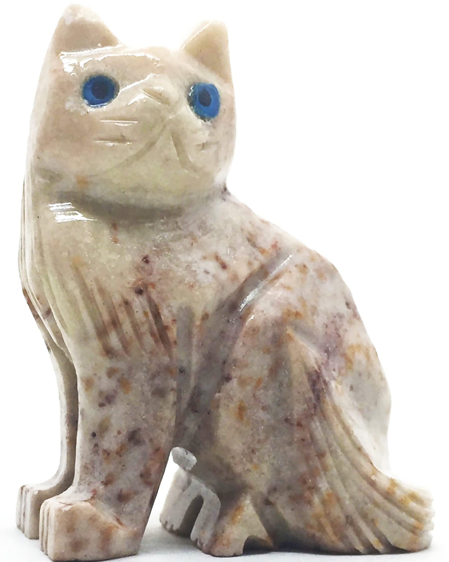 Nelson Creations, Llc 2 Inch Cat Natural Soapstone Hand-Carved Animal Charm Totem Stone Carving Figurine