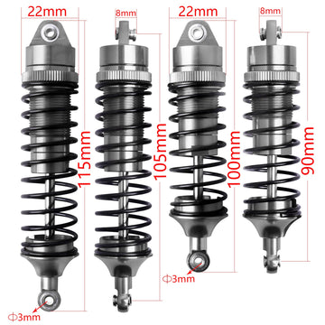 AllinRC 4Pcs All Metal Aluminum Front & Rear RC Shocks for 1/10 RC Truck Traxxas Slash Rustler Stampede Hoss 4X4 Replace 5862 37