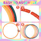 Syhood 12 Pcs Toy Color Hoop Plastic Detachable Adjustable Hoop Light Weight Exercise Fitness Equipment Toy Waist Ring for mature-themed Party  3 Sizes (Yellow Green)
