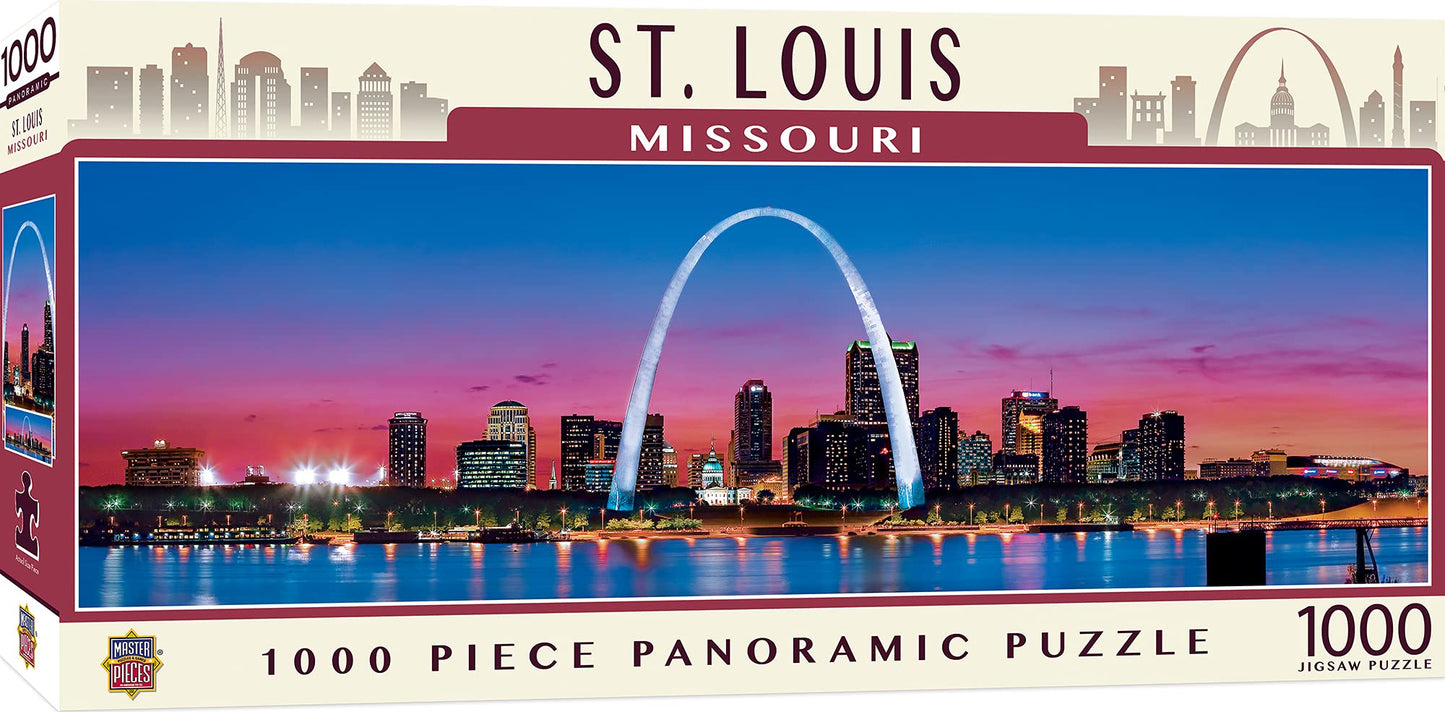 Masterpieces - 1000 Piece Jigsaw Puzzle, St. Louis Skyline Panoramic, Fun For Adults, Family, Kids 13''X39