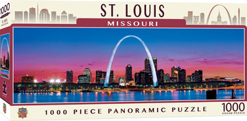 Masterpieces - 1000 Piece Jigsaw Puzzle, St. Louis Skyline Panoramic, Fun For Adults, Family, Kids 13''X39