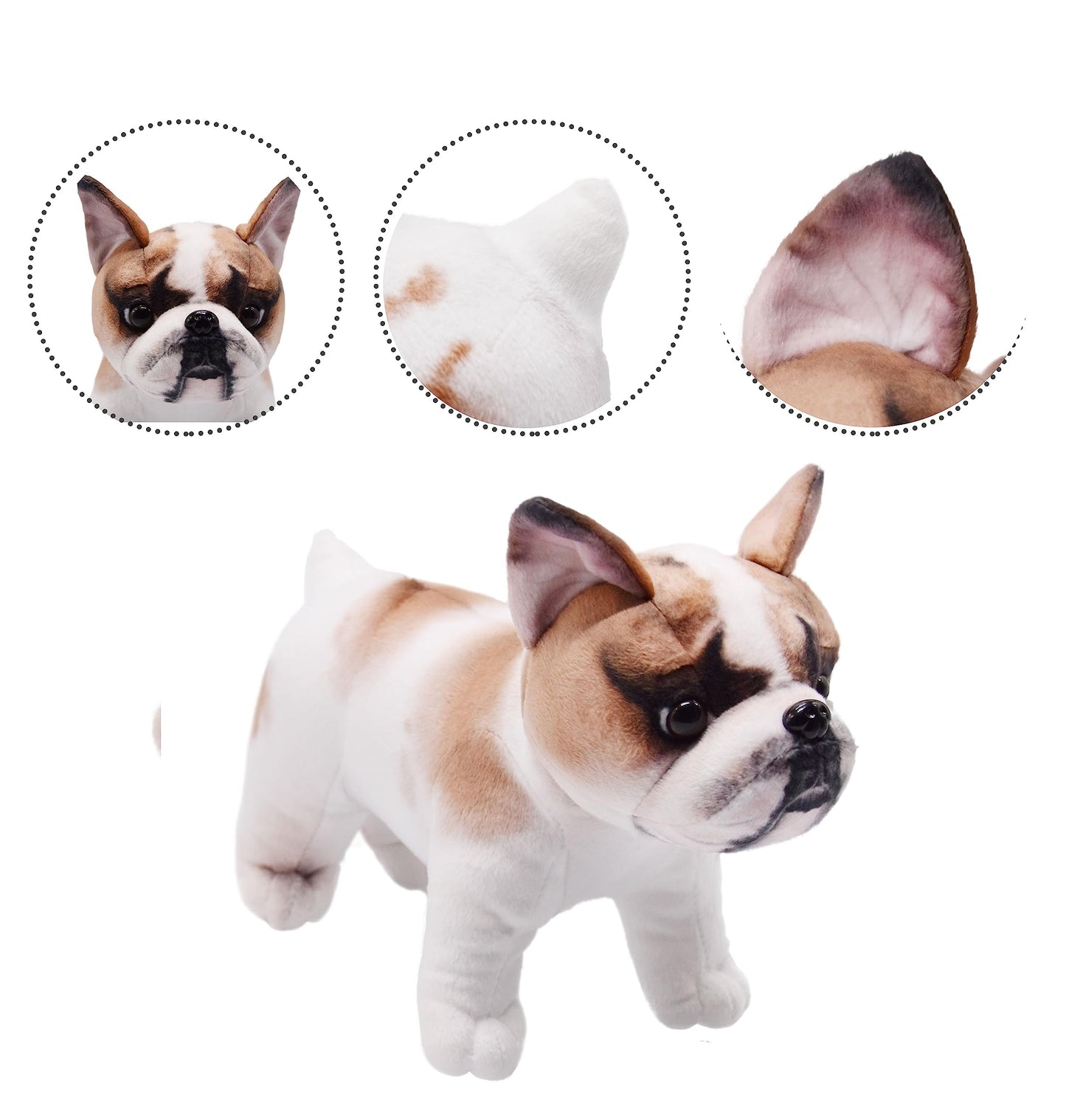 Yonlit Lifelike French Bulldog Stuffed Animal Simulated Plush Puppy Toy Doll Super Realistic Amber Dogs Act Like Real Excellent Gifts For Kids Birthday Party Dog Collection 10 Inches
