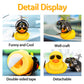 wonuu Rubber Yellow Duck Car Ornaments Cool Duck Car Dashboard Decorations with Propeller Helmet Sunglasses (Brilliant Black-Yellow G)