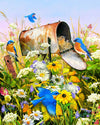 Springbok 500 Piece Jigsaw Puzzle - Blue Birds, Engineered Wood, Multi Color, Model 33-01579, Made in USA