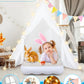 Wilwolfer 2 Sets Teepee Tent For Kids With Inflatable Airbed Toddler Play Tent White Foldable Playhouse For Indoor Outdoor Boys