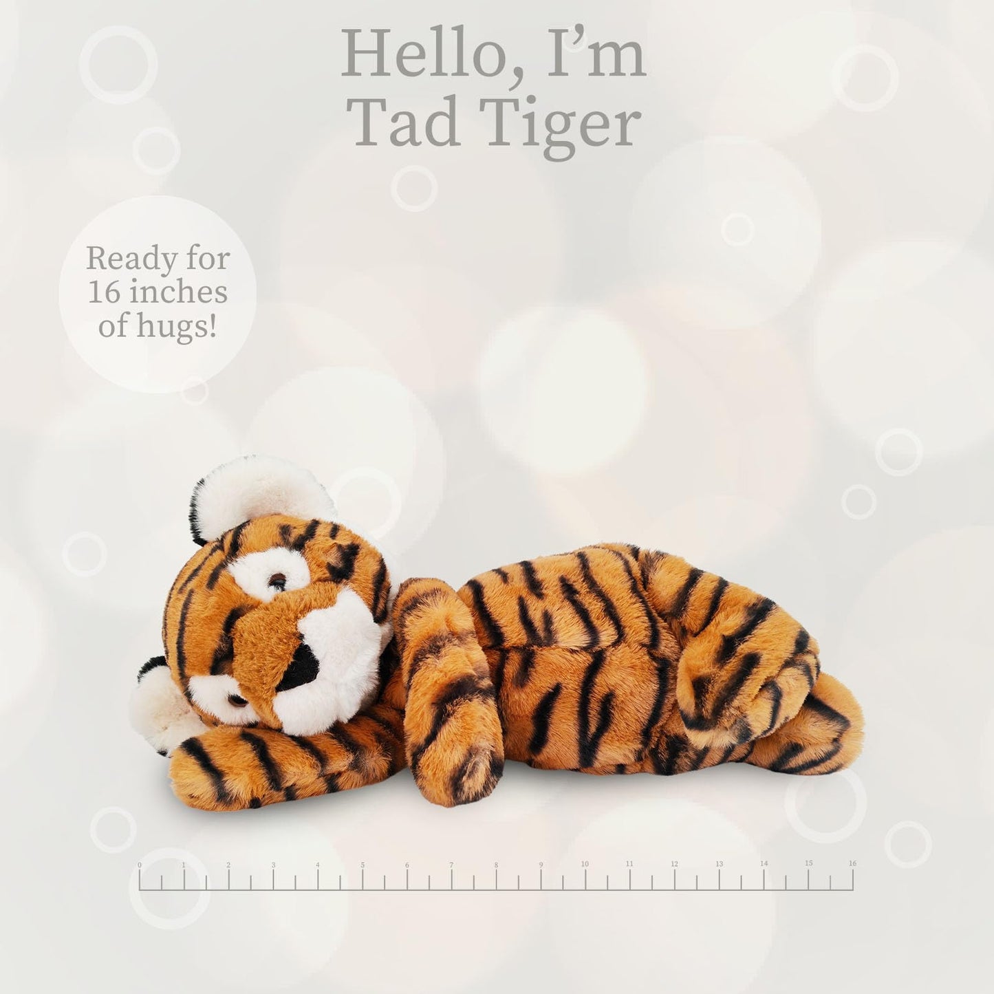 Worlds Softest Plush Tad Tiger, Lushee, Large, 16 Stuffed Animal for Baby, Toddler, Kids, Adults - Soft, Huggable Stuffed Tiger