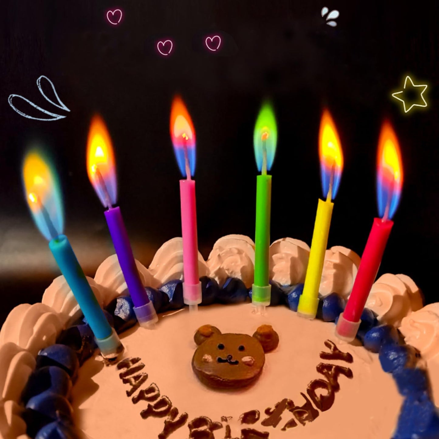 Happy Birthday Cake Candles, Birthday Candle Fun Colorful Candle Holders Included, for Birthday Cakes to Make it a Magical Celeb