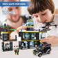 HOGOKIDS City Police Station Building Set - 1261 PCS STEM Blocks with Helicopter, Motorcycle & 2 Cars, Black, Model C0555A