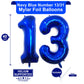 LHOAVWE 40 Inch Navy Blue 13 Foil Mylar Balloons - Jumbo Digital Number 13 Birthday Party Decorations