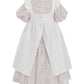 Ltakk Pioneer Dress Girls Colonial Costume Prairie Pilgrim Girl Dresses With Pinafore And Bonnet, Pink Floral, Small