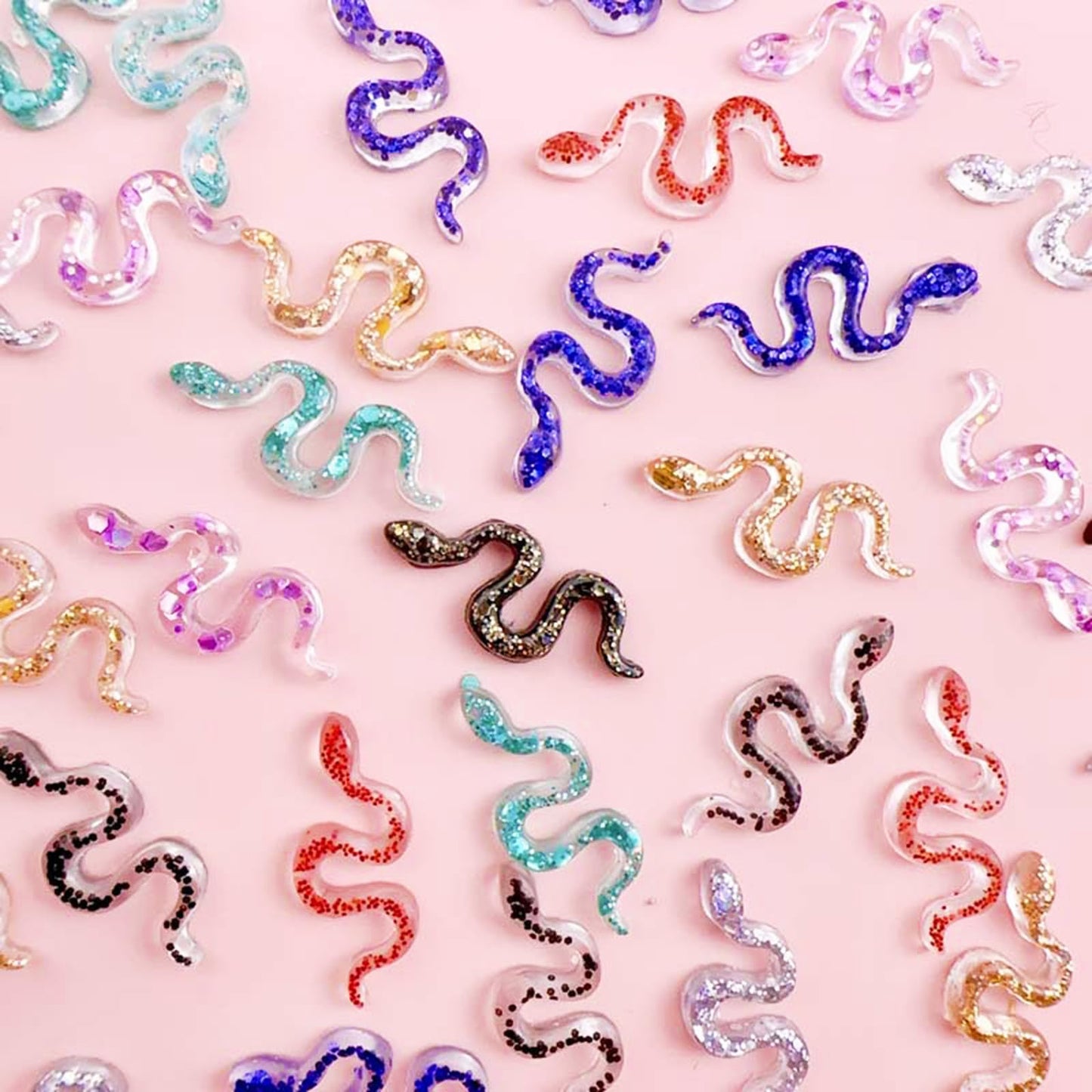200 Pieces Colorful Tiny Snakes for Dollhouse Miniatures Resin Animals for Crafts Tiny Animals for Fairy Garden Micro Landscapin