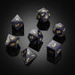 Blue Sandstone Gemstone DND Dice Set,DNDND Full Set D&D Dice with Grogeous Gift Case for Dungeons and Dragon Tabletop Game (Blue