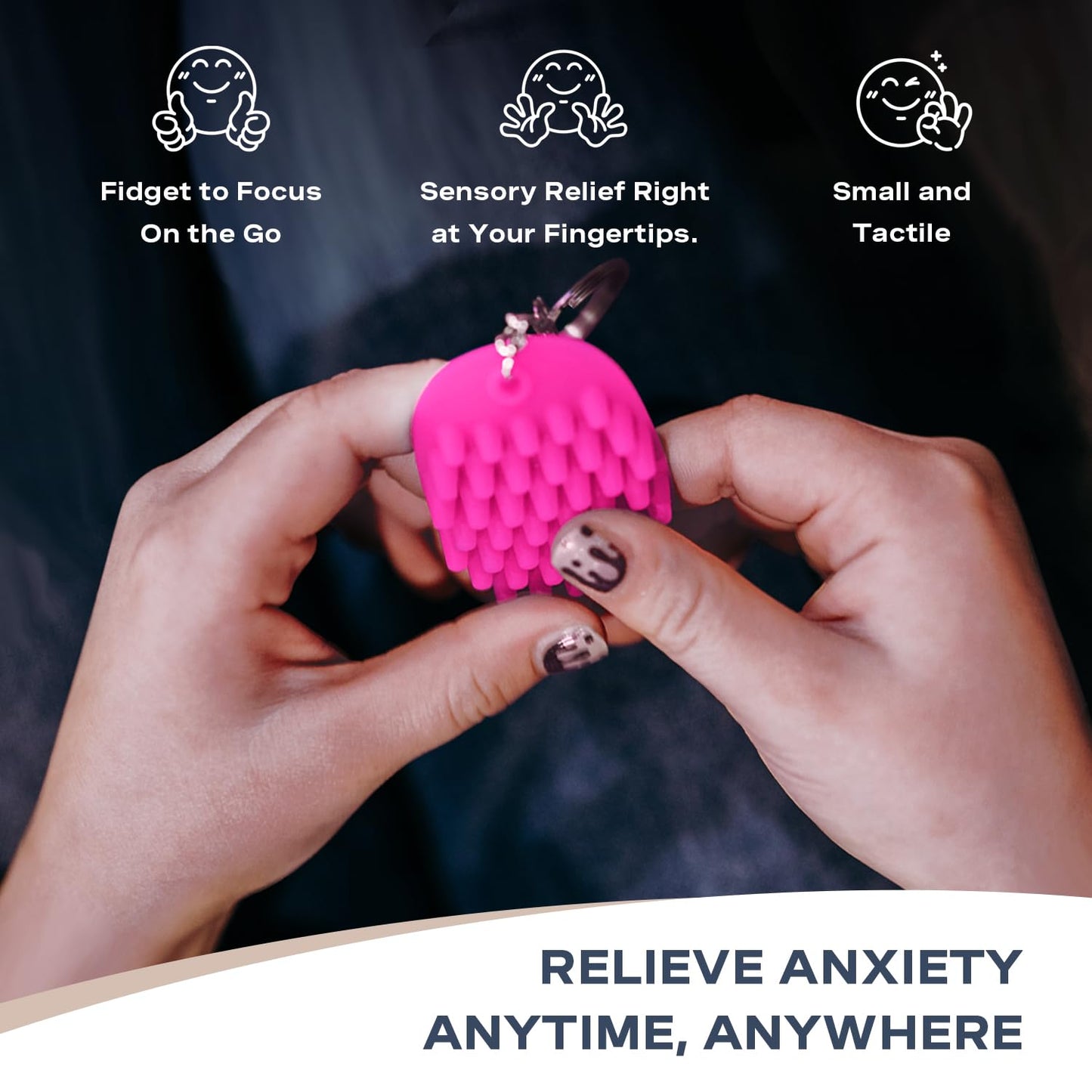 Hedgehog Health Hoglet Mini Keychain Soft, Smooth, Lightweight & Silent Fidget Toys For Stress Relief - Perfect Sensory Toy That