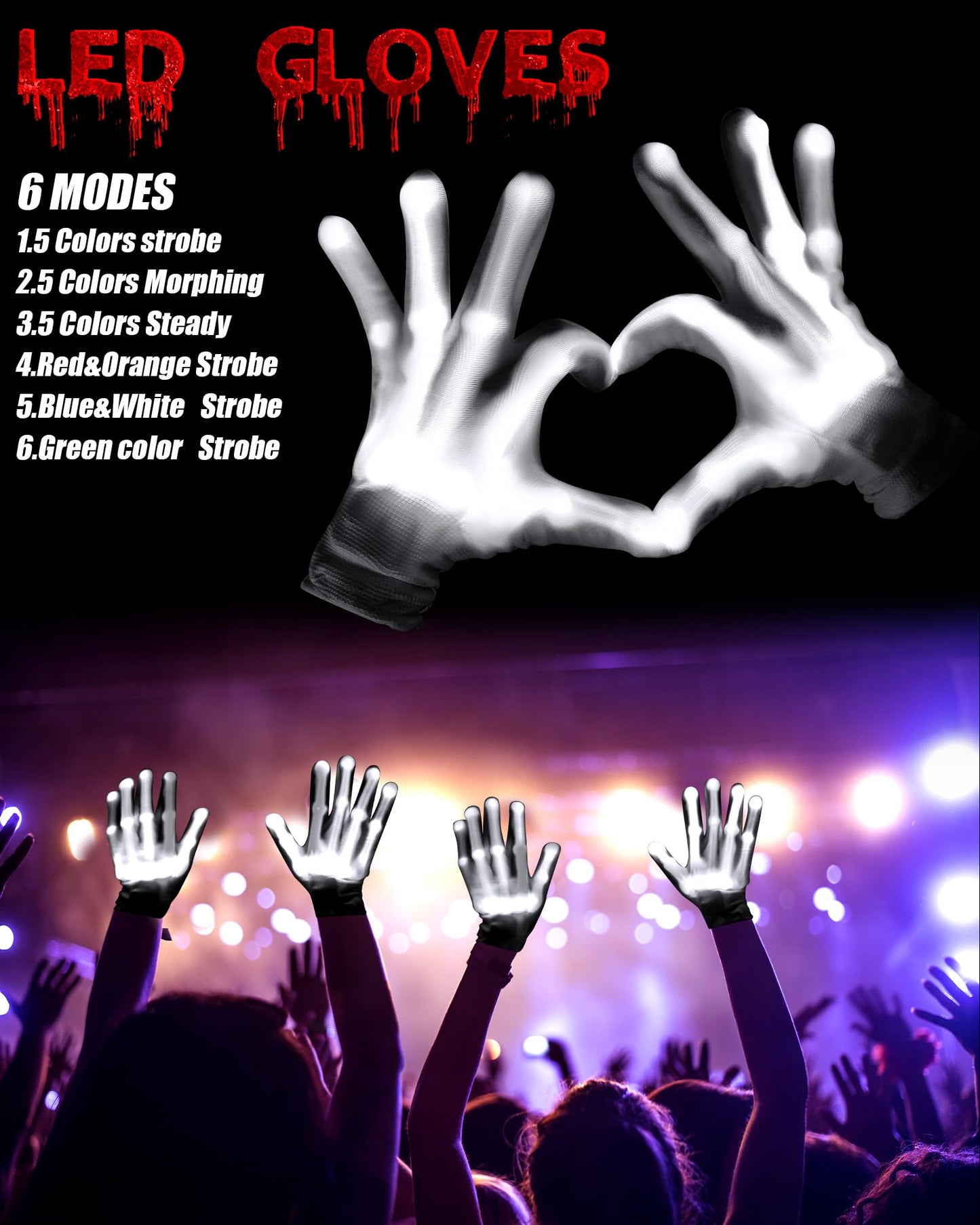 Sumind Halloween LED Mask Scary LED Skeleton Mask Purge Hacker Mask Glow in The Dark Mask for Halloween Costume Party(White)