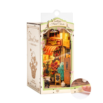 Rowood Book Nook,Booknook Diy Kit With Dust Cover,3D Wooden Puzzle Decorative Bookend Miniature Dollhouse Kit Bookshelf Insert A