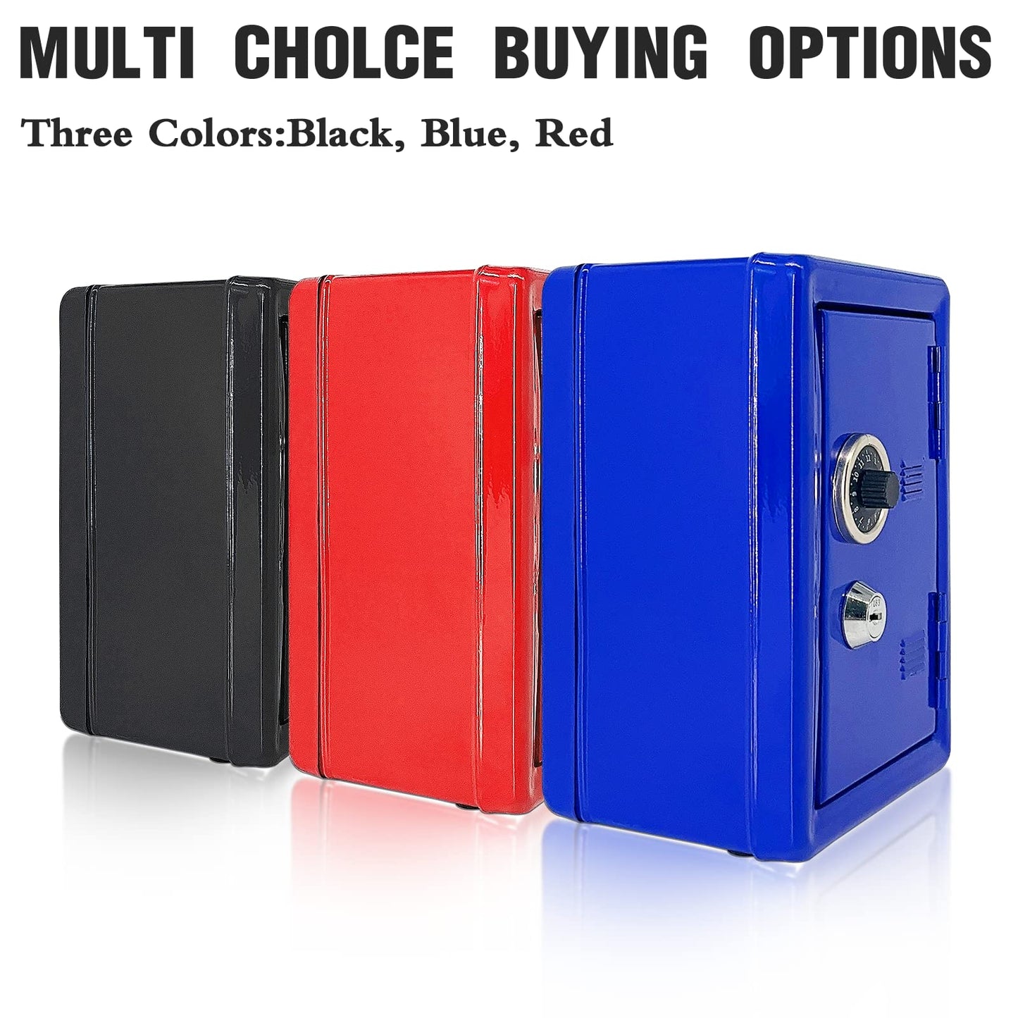 Kids' Safe Piggy Bank, Metal Safe With Key, Money Saving Box For Children, Boys Girls Best Giftoney Banks (Blue, One Size)