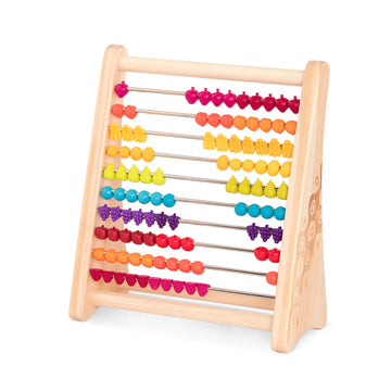 B. Toys Fruity! Wooden Abacus For Kids Classic Math Learning Toy With 100 Beads Educational For Addition, Subtraction Numbers & Counting 18+ Months