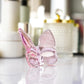 Kanpura Pink Crystal Butterfly Figurine,Flying Butterfly Figurine, Glass Butterfly Ornament,Crystal Animal Collectible Gift For Butterfly Enthusiasts And Collectors