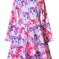 Girls Winter Twirl Dresses Cat Outfits Casual Purple 8 9
