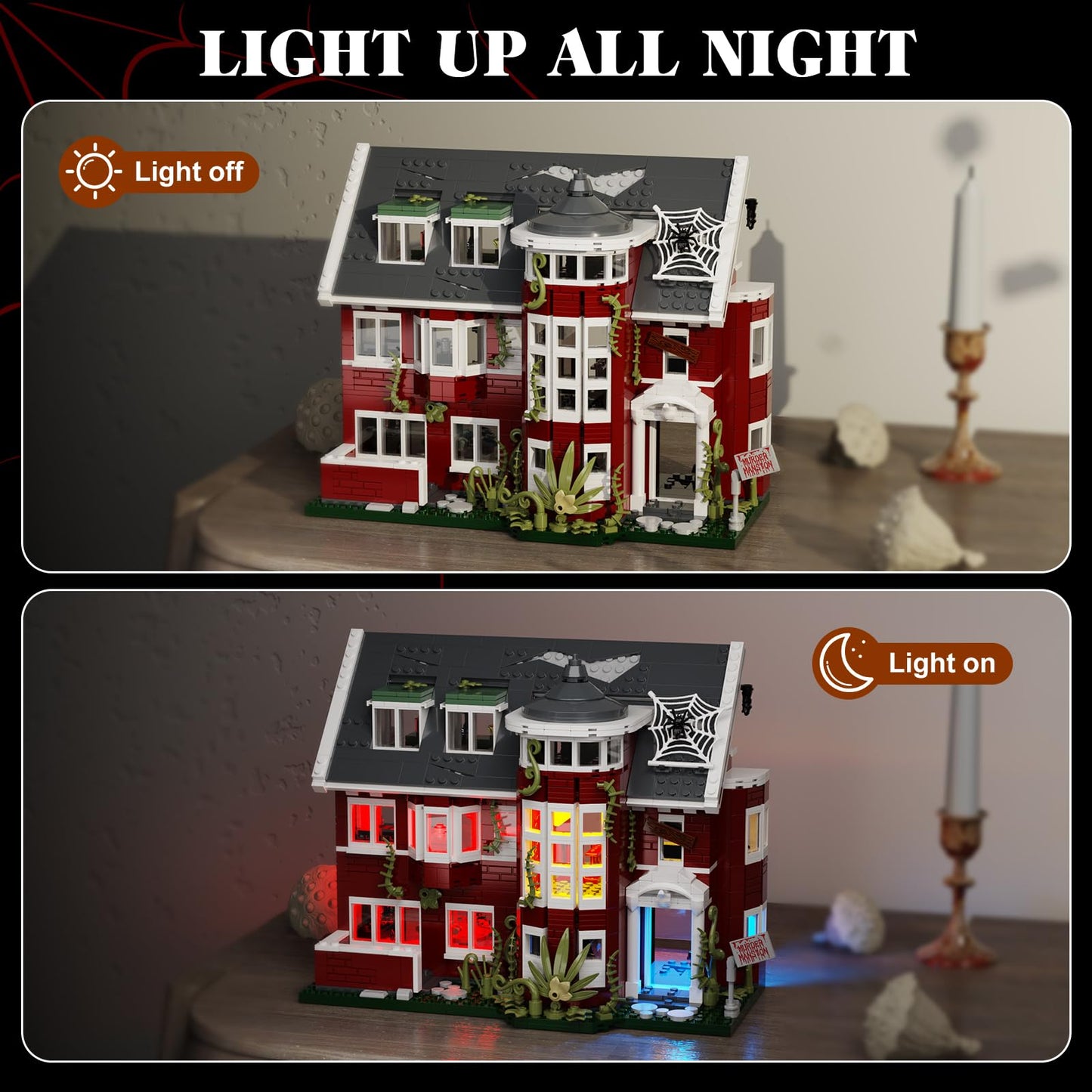 YOYBLOXY AHS Murder House Building Set - 1171 PCS Plastic Blocks Toy, Compatible with Lego, Ideal for 18+ Fans, Size 8.5” x 3.