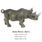 Funshowcase African Jungle Animals Toy Rhinoceros Figure Realistic Miniature 3-Piece #1698-1700