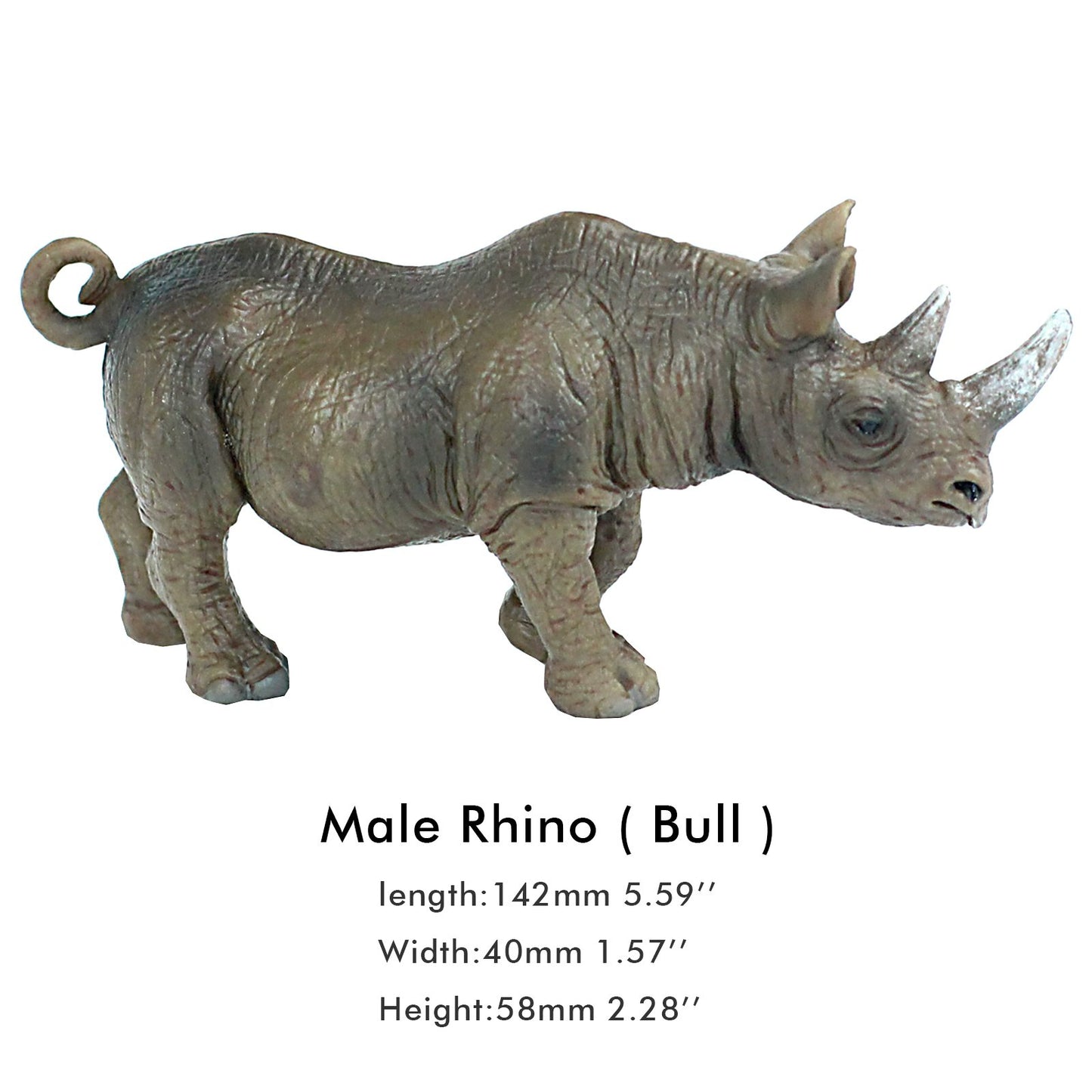 Funshowcase African Jungle Animals Toy Rhinoceros Figure Realistic Miniature 3-Piece #1698-1700