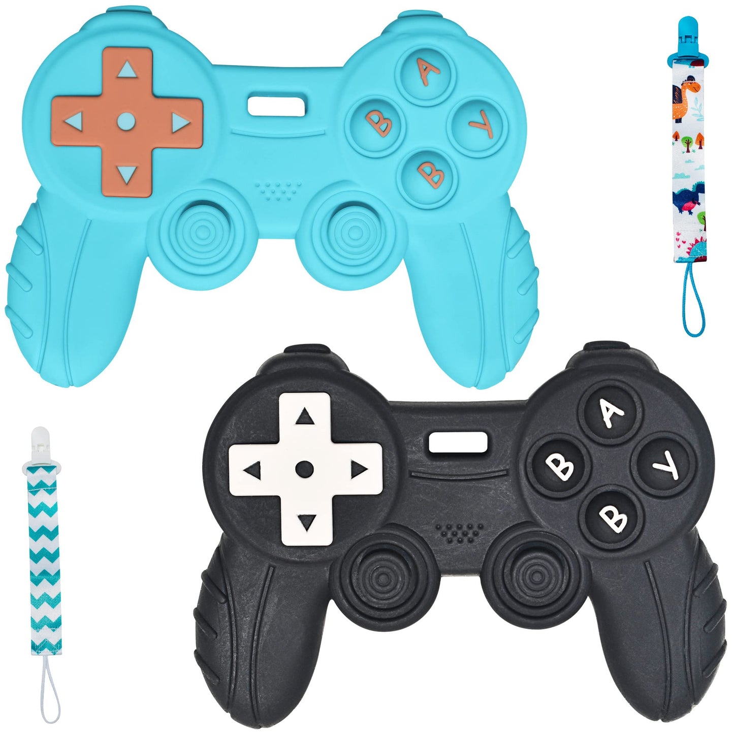 Bigspinach Baby Game Controller Teether Toy Silicone Teething Toy For Gamer Parents And Future Gamer Kids Cool Gaming Stuff 4Pc