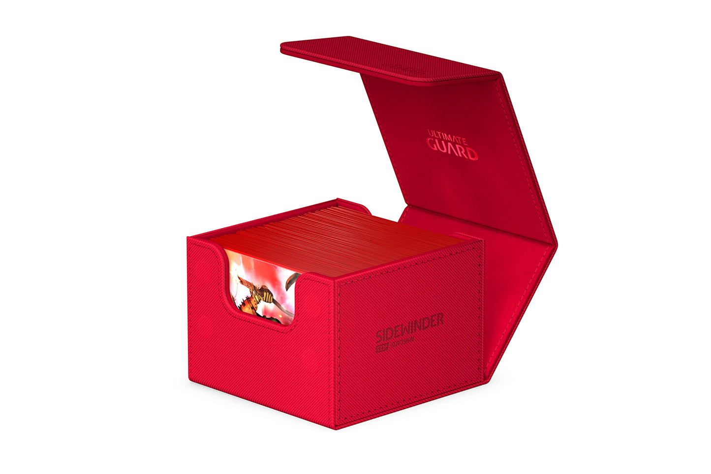 Ultimate Guard Sidewinder 133+, Deck Box For 133 Double-Sleeved Tcg Cards, Red, Magnetic Closure & Microfiber Inner Lining For S