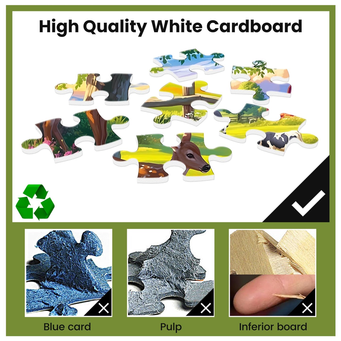 300 Pieces Puzzles for mature-themed Jigsaw Puzzle 300 Piece Children Elderly Puzzle Deer Cow Farm Puzzle Gift for Mom Dad Family Friend Family Activity Games Home Decor Wall Art 20.5x15IN