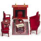Keldoner Wooden Dollhouse Furniture 1 12 Scale, Doll House Furniture Toys For Dollhouse Living Room Incl Classical Sofa Fireplac