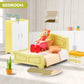 Giant Bean 85Pcs Wooden Plastic Dollhouse Furniture Set For 6 Rooms, Modern Dollhouse Accessories Pretend Play Furniture Toys Gi