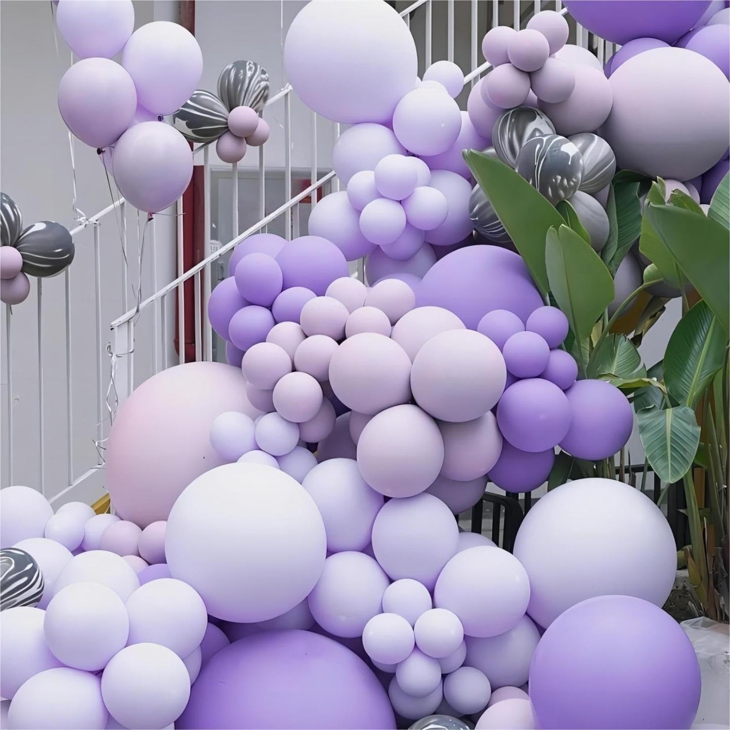 Owpfjg 130Pcs Pastel Purple Balloons Different Sizes 18 12 10 5 Inch For Balloon Garland Arch,Light Purple Latex Balloons For Bi