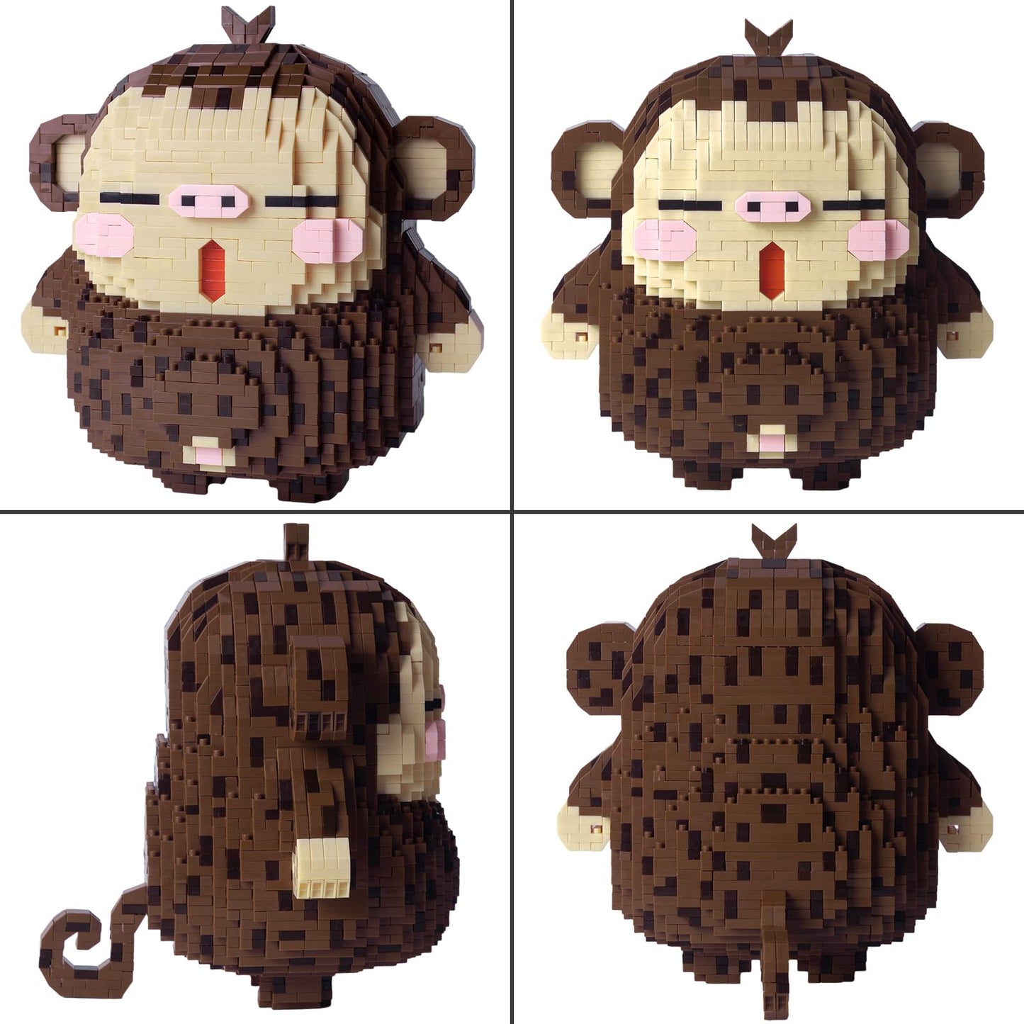 Larcele Animal Series Micro Building Blocks Animal Set, Diy Mini 3D Building Toy Bricks,2242 Pieces Kljm-07 (Monkey)