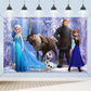 Frozen Birthday Backdrop For Girls Birthday Party Decoration, 6Ft*3.6Ft/180Cm*110Cm Frozen Birthday Background Wall Decorations,