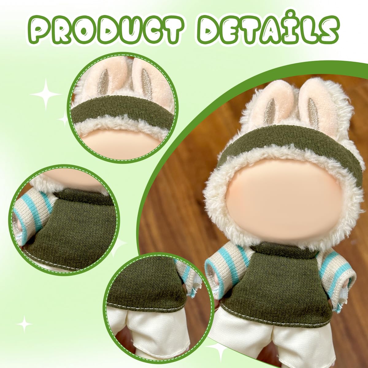 CPCOIN Doll Accessories 3 Piece enhanced Fashion Clothes Suitable for 17cm Sitting & Standing Dolls (No Doll) Exquisite Neutral Style Outfit Set for Collectible (Style 3)