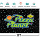 Pizza Planet Backdrop for Birthday Party Decorations Outspace Background for Baby Shower Party Cake Table Decorations Supplies T