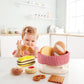 Hape Toddler Bread Basket |Soft Pretend Food Playset for Kids, Bread Toy Basket Includes Toast, Jam Cookie, Cake, Soda Biscuit a