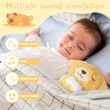 Kophinye Breathing Stuffed Animal, Dog Plush Soothe Snuggle Dog Stuffed Animals For Kids Babies, Cartoon Sleeping Puppy Plushie