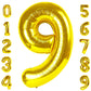 Gold 9 Balloon Number 40 Inch, Number 9 19 29 39 1989 Birthday Balloons Large Foil Mylar Decorations For Birthday Party, Engagem