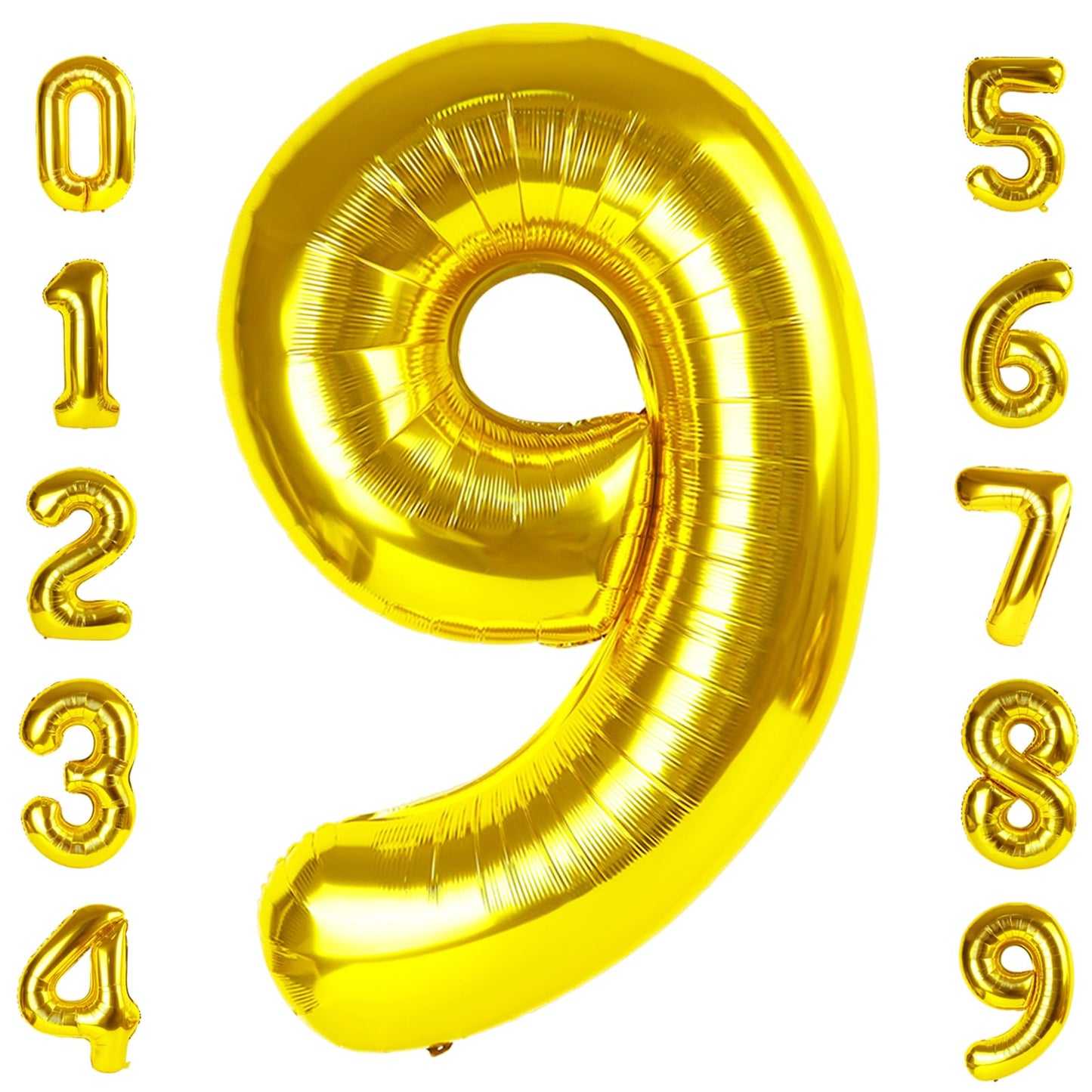 Gold 9 Balloon Number 40 Inch, Number 9 19 29 39 1989 Birthday Balloons Large Foil Mylar Decorations For Birthday Party, Engagem