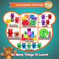 KIDS KORNER Jumbo Counting Bears Game - Montessori Learning Toy, 60 Bears, 6 Cups, 2 Dice, Red/Orange/Yellow/Green/Blue/Purple