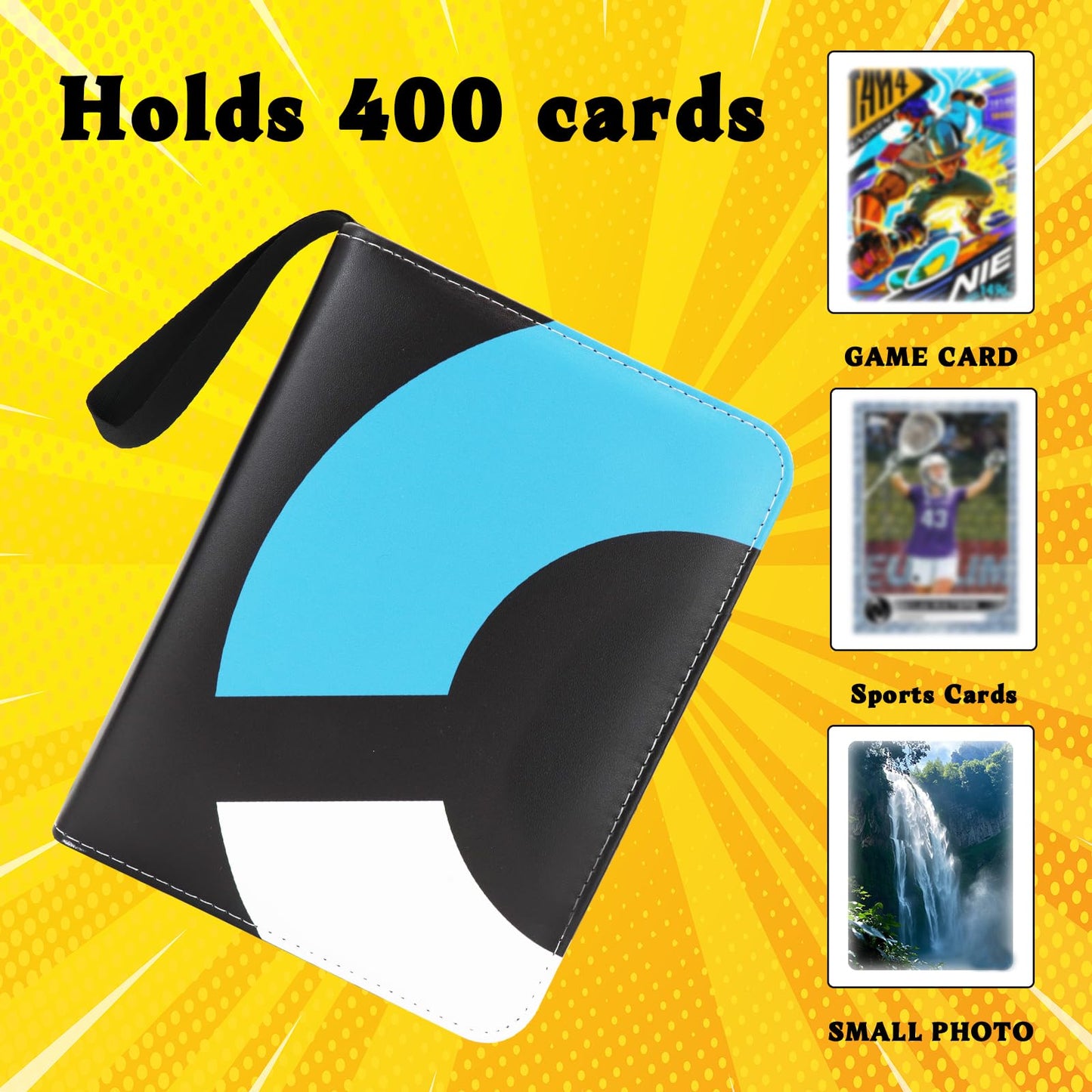 Card Binder 4-Pocket  400 Pockets Fashion Design Trading Card Holder for Sports Card enhanced Card Book Sturdy Card Holder (Blue  400 Card)
