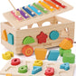Jessruly Shape Sorter - Wooden Xylophone And Montessori Number Puzzle Set For Babies - Educational Sorting Game With Storage Car